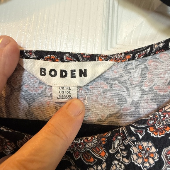 Boden Brown Sheath Dress with Puff Sleeves and Peter Pan Collar - Picture 3 of 8